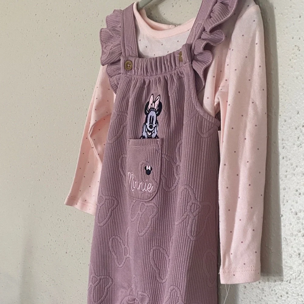 Disney Baby Minnie Mouse 2pc Outfit 18M NWT Pink Ruffle Set - Picture 7 of 14